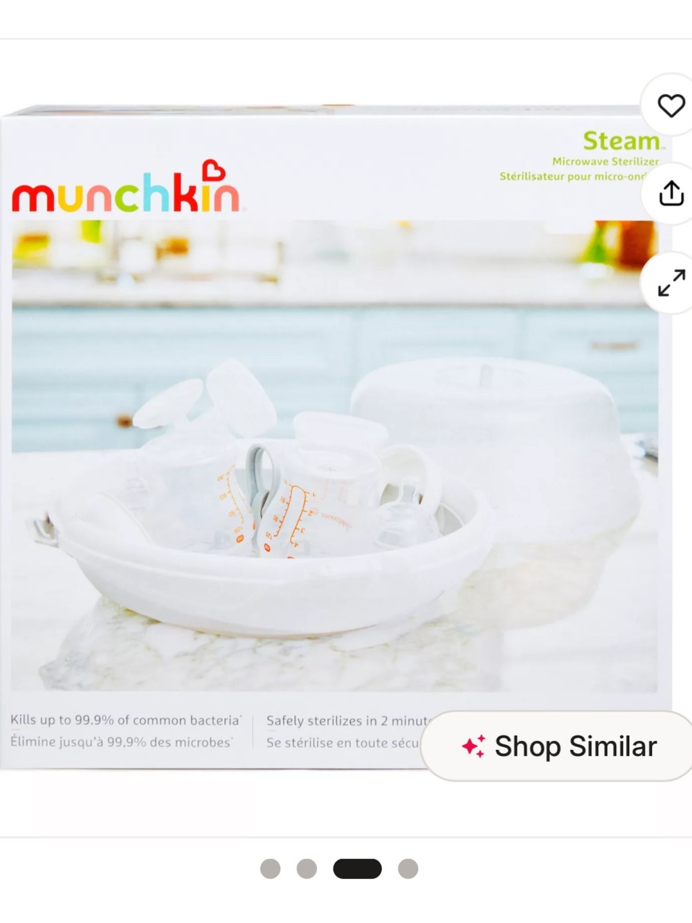 NWOT Munchkin White Microwave Steam Bottle Sterilizer